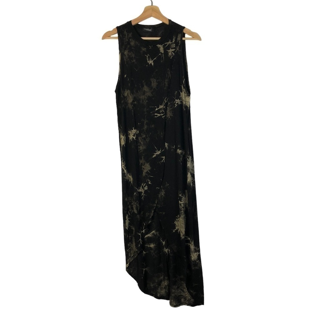 Young At Heart Black Bleach‎ Dyed Maxi Tank Top M